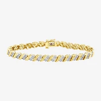 Womens 1 1/10 CT. T.W.  Lab Grown White Diamond 14K Gold Over Silver Sterling Silver 8 Inch Tennis Bracelet