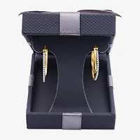 Womens 1/4 CT. T.W. Lab Grown White Diamond 14K Gold Over Silver 25.4mm Hoop Earrings