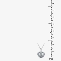 Womens 1/4 CT. T.W. Lab Grown White Diamond Sterling Silver Heart 18 Inch Pendant Necklace