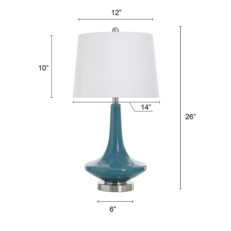 Stylecraft 14 W Niagra Falls Blue Glass Table Lamp