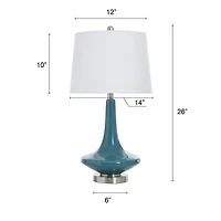 Stylecraft 14 W Niagra Falls Blue Glass Table Lamp