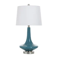 Stylecraft 14 W Niagra Falls Blue Glass Table Lamp