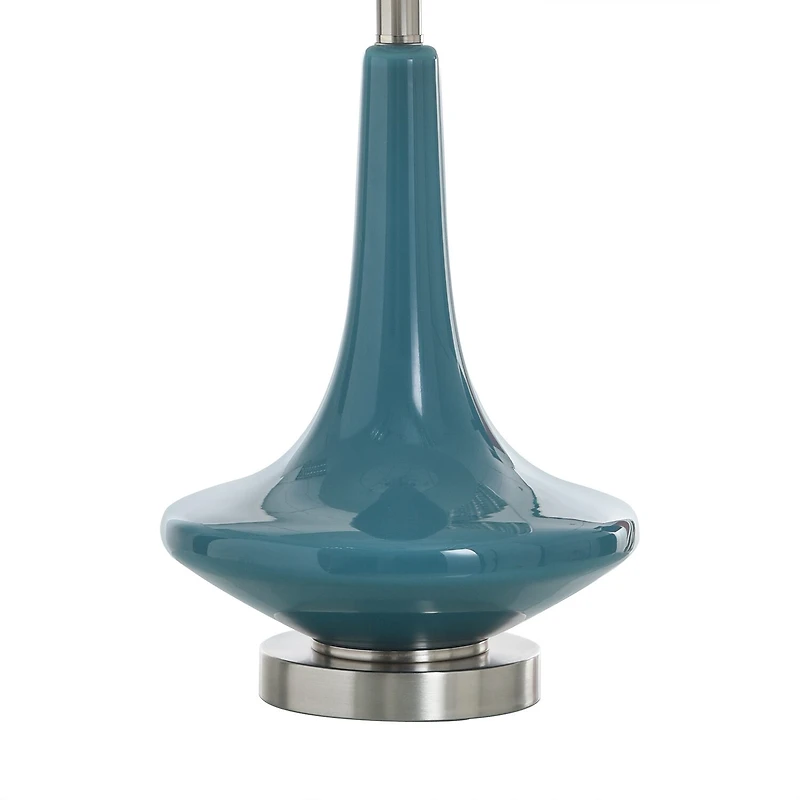 Stylecraft 14 W Niagra Falls Blue Glass Table Lamp