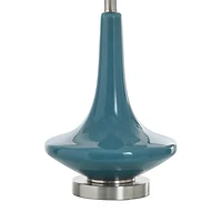 Stylecraft 14 W Niagra Falls Blue Glass Table Lamp