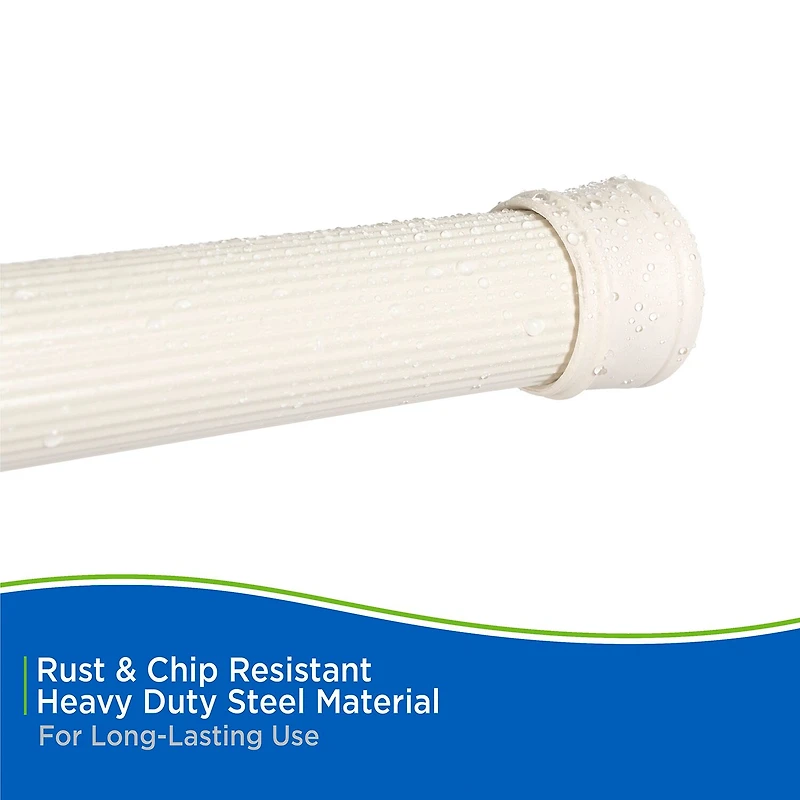 Kenney Twist & Fit No Tools 24-38 Adjustable Spring Tension Stall Shower Curtain Rod