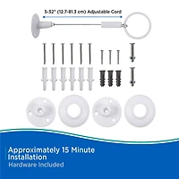 Kenney Twist & Fit No Tools Corner 36x36 IN Fixed Shower Curtain Rod