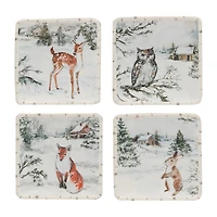 Certified International Winter's Frost 4-pc. Earthenware Appetizer Plate