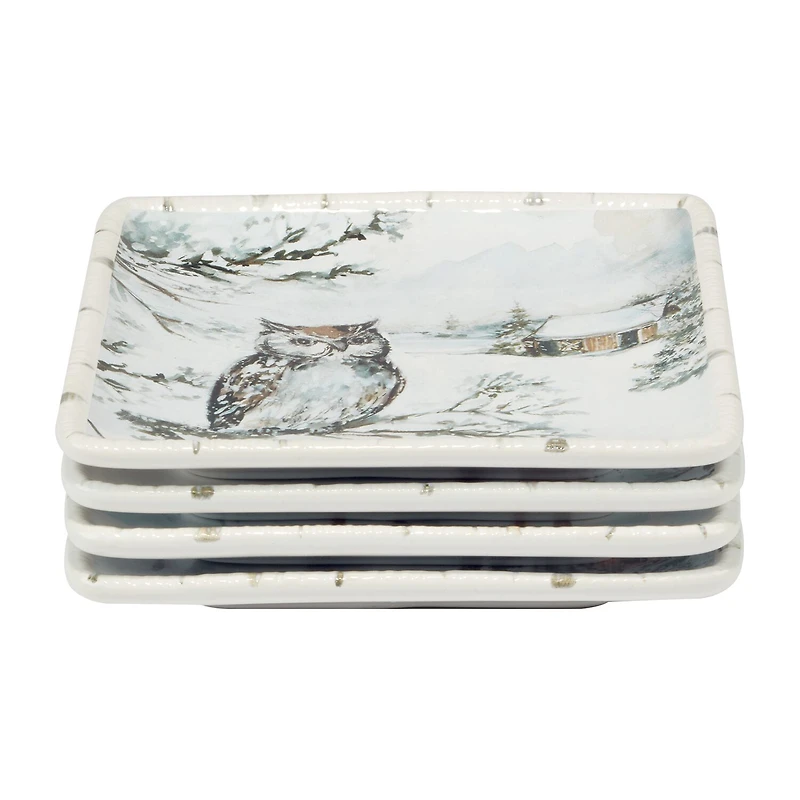Certified International Winter's Frost 4-pc. Earthenware Appetizer Plate