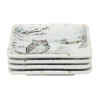 Certified International Winter's Frost 4-pc. Earthenware Appetizer Plate