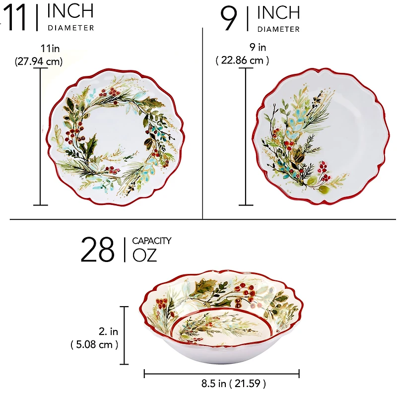 Certified International Christmas Gatherings 12-pc. Melamine Dinnerware Set