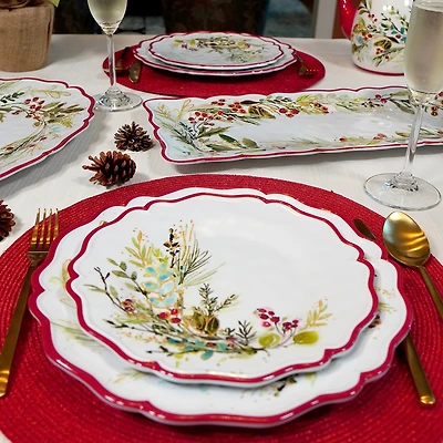 Certified International Christmas Gatherings 4-pc. Earthenware Salad Plate