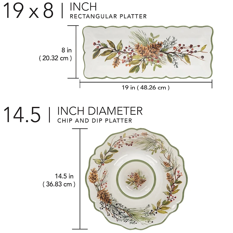 Certified International Winter's Forest 2-pc. Melamine Chip + Dip Set