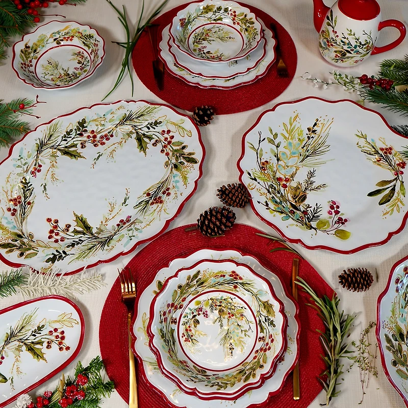 Certified International Christmas Gatherings Serving Platter