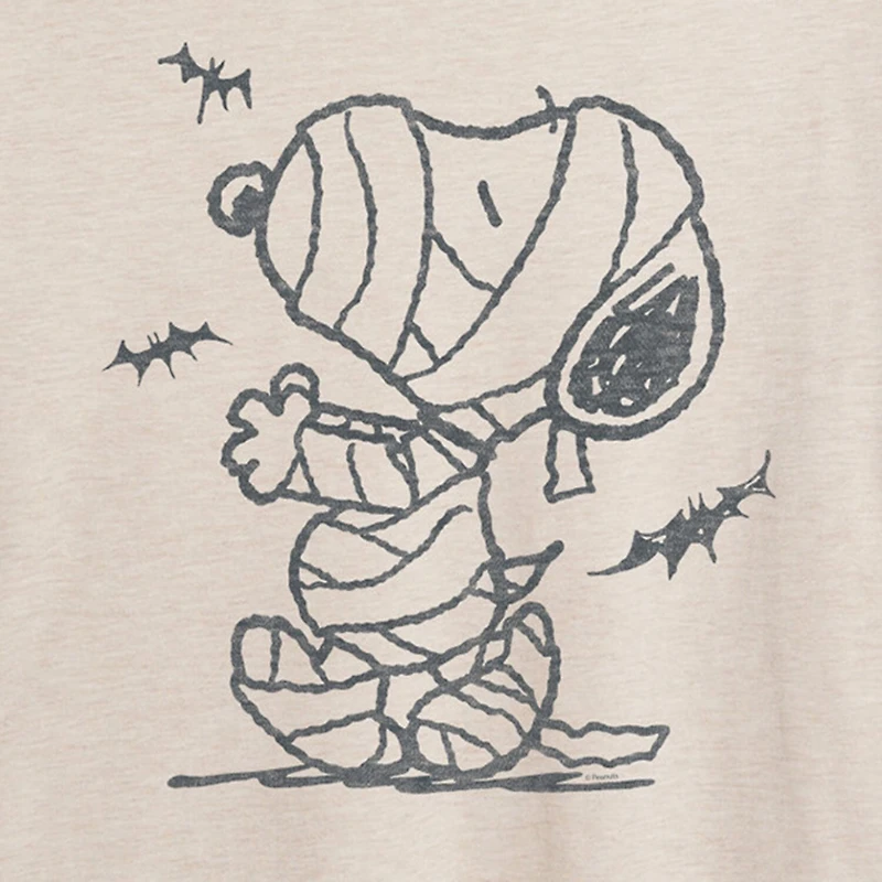 Womens Crew Neck Short Sleeve Regular Fit Snoopy Graphic T-Shirt