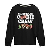 Disney Collection Boys Crew Neck Long Sleeve Regular Fit Mickey and Friends Graphic T-Shirt