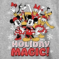 Disney Collection Boys Crew Neck Long Sleeve Regular Fit Mickey and Friends Mouse Graphic T-Shirt