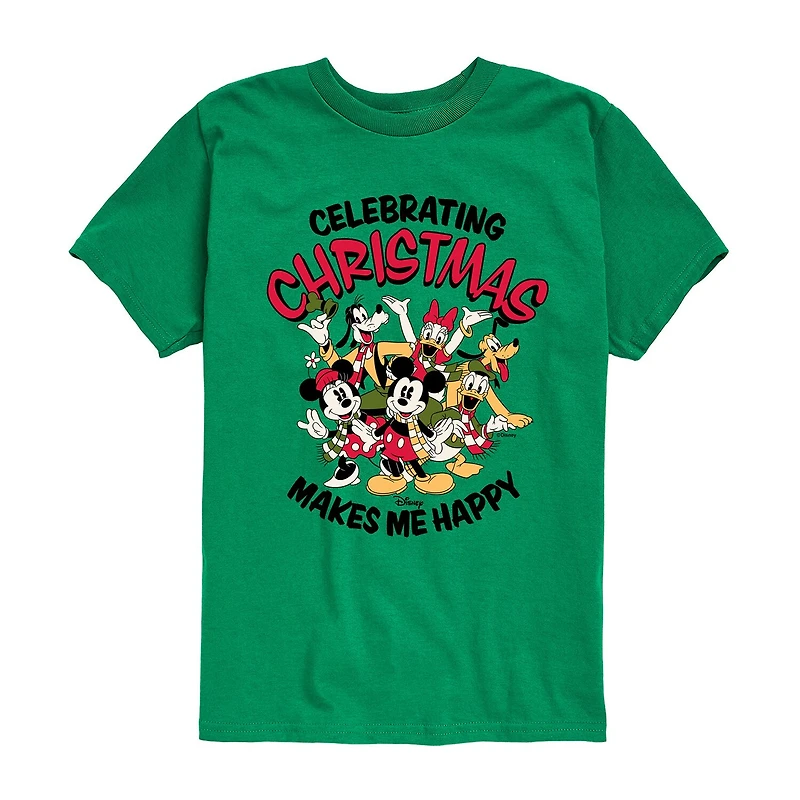 Disney Collection Boys Crew Neck Short Sleeve Regular Fit Mickey and Friends Graphic T-Shirt