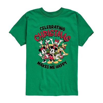 Disney Collection Boys Crew Neck Short Sleeve Regular Fit Mickey and Friends Graphic T-Shirt