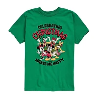 Disney Collection Boys Crew Neck Short Sleeve Regular Fit Mickey and Friends Graphic T-Shirt