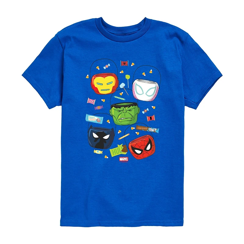 Disney Collection Boys Crew Neck Short Sleeve Regular Fit Marvel Graphic T-Shirt