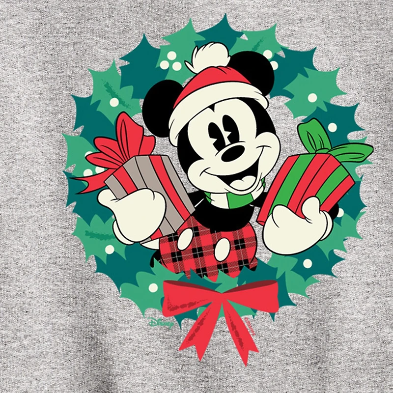 Disney Collection Boys Crew Neck Long Sleeve Mickey Mouse Sweatshirt