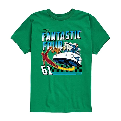 Disney Collection Boys Crew Neck Short Sleeve Regular Fit Marvel Graphic T-Shirt