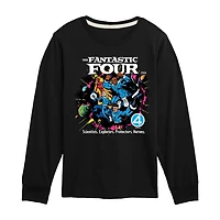 Disney Collection Boys Crew Neck Long Sleeve Regular Fit Marvel Graphic T-Shirt