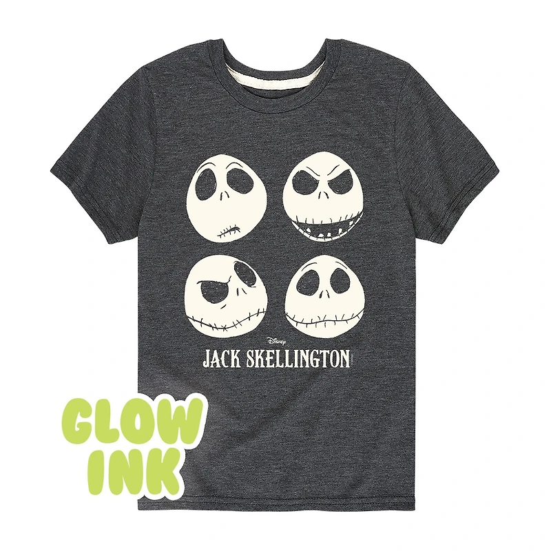 Disney Collection Boys Crew Neck Short Sleeve Regular Fit Nightmare Before Christmas Graphic T-Shirt