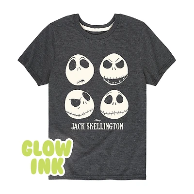 Disney Collection Boys Crew Neck Short Sleeve Regular Fit Nightmare Before Christmas Graphic T-Shirt
