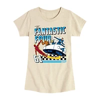 Disney Collection Girls Round Neck Short Sleeve Regular Fit Marvel Graphic T-Shirt