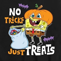 No Tricks Just Treats Halloween Little & Big Kid Boys Crew Neck Short Sleeve Regular Fit Spongebob Graphic T-Shirt