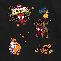 Spidey And His Amazing Friends Halloween Little & Big Kid Boys Crew Neck Short Sleeve Regular Fit Spiderman Graphic T-Shirt