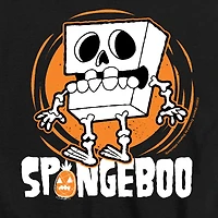 Spongeboo Skeleton Halloween Little & Big Kid Boys Crew Neck Short Sleeve Regular Fit Spongebob Graphic T-Shirt
