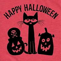 Halloween Pumpkins Little & Big Kid Boys Crew Neck Short Sleeve Regular Fit Pete the Cat Graphic T-Shirt