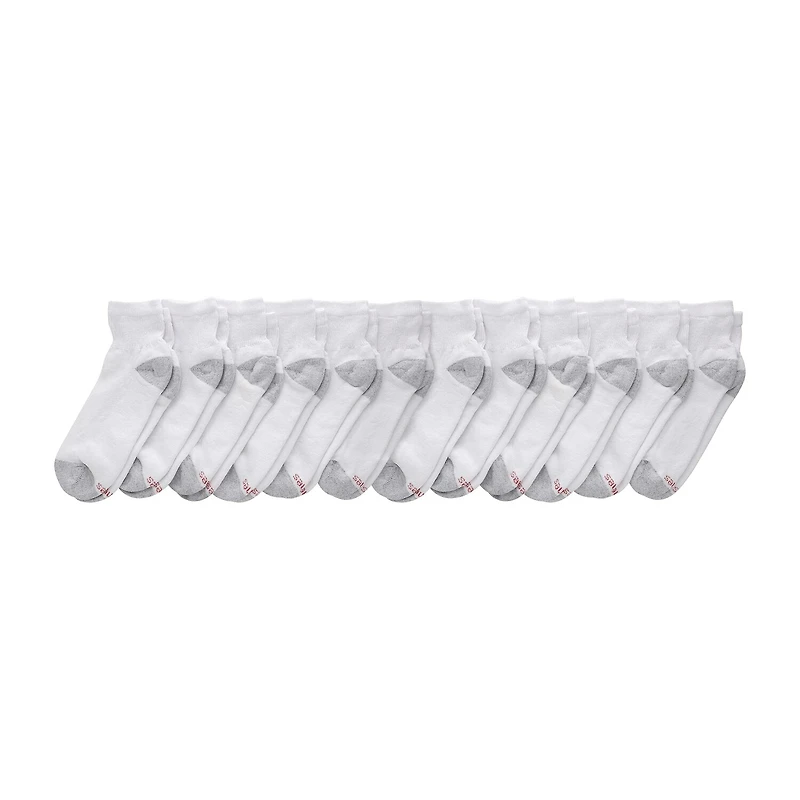Hanes Ultimate Mens Multi-Pack 12 Pair Big and Tall Quarter Ankle Socks
