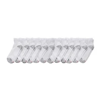 Hanes Ultimate Mens Multi-Pack 12 Pair Big and Tall Quarter Ankle Socks