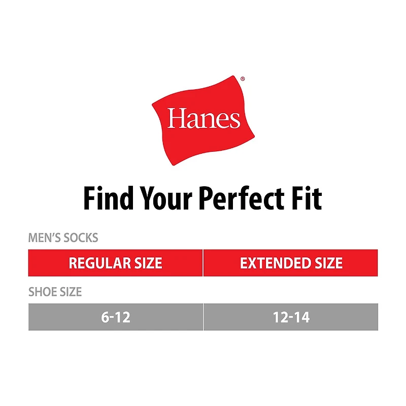 Hanes Ultimate Mens Multi-Pack 12 Pair Big and Tall Quarter Ankle Socks