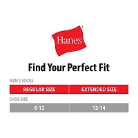Hanes Ultimate Mens Multi-Pack 12 Pair Big and Tall Quarter Ankle Socks