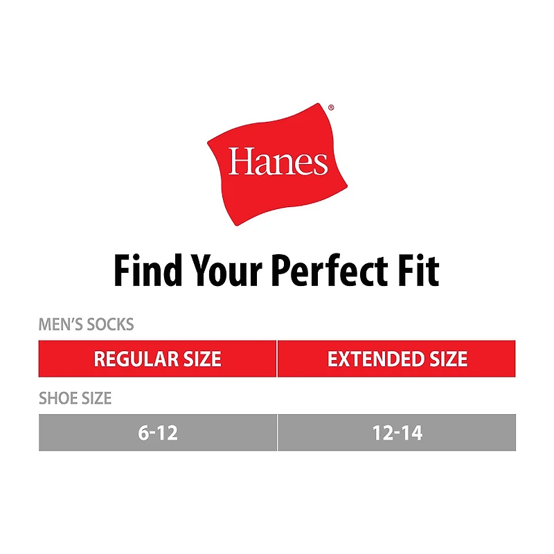 Hanes Ultimate Mens Multi-Pack 12 Pair Big and Tall Quarter Ankle Socks