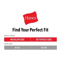 Hanes Ultimate Mens Multi-Pack 12 Pair Big and Tall Quarter Ankle Socks