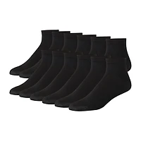 Hanes Ultimate Mens Multi-Pack 12 Pair Big and Tall Quarter Ankle Socks
