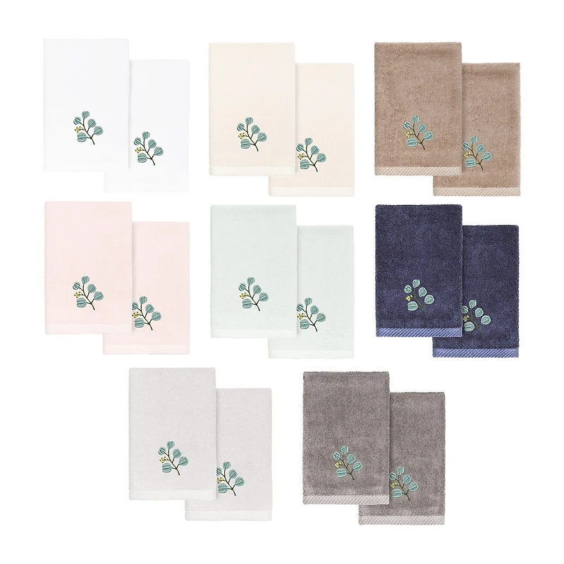 Linum Home Textiles Botanica 2-pc. Embellished Fingertip Towel