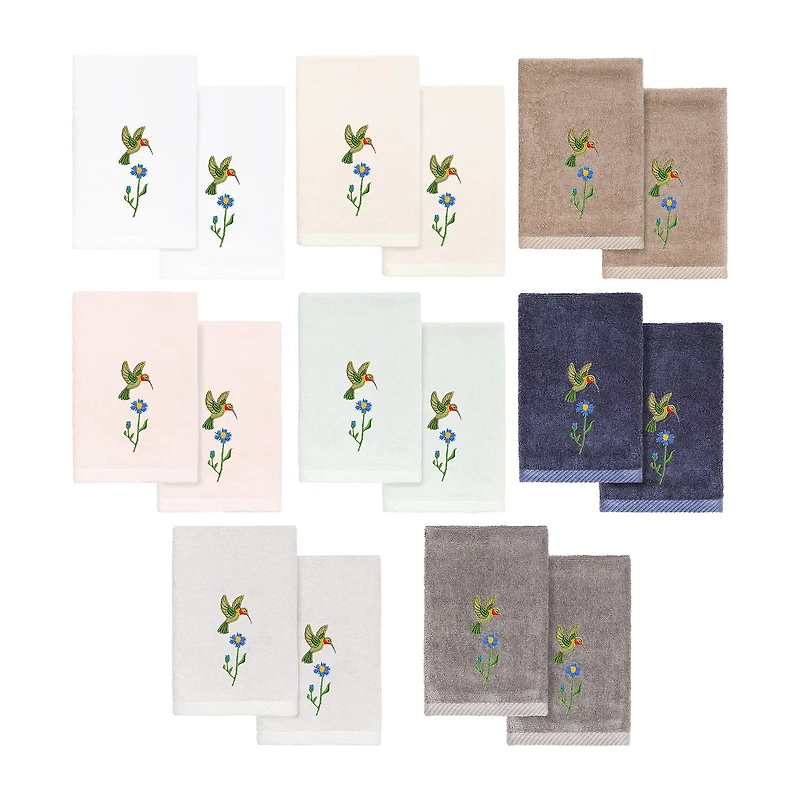 Linum Home Textiles Hada 2-pc. Embellished Fingertip Towel