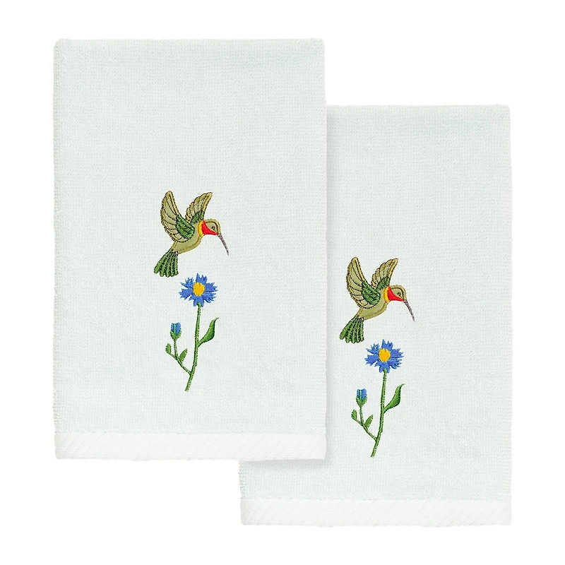 Linum Home Textiles Hada 2-pc. Embellished Fingertip Towel