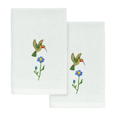 Linum Home Textiles Hada 2-pc. Embellished Fingertip Towel
