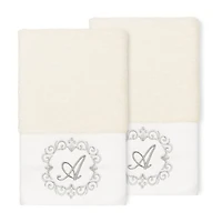 Linum Home Textiles Monica Silver 2-pc. Embellished Hand Towel