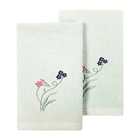 Linum Home Textiles Stella 2-pc. Embellished Fingertip Towel