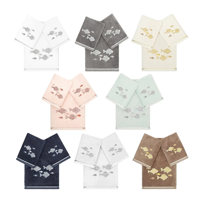 Linum Home Textiles Figi Embellished -pc. Bath Towel Set