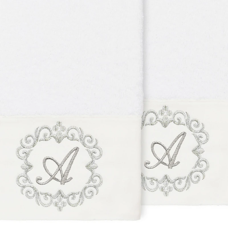 Linum Home Textiles Monica Silver 2-pc. Embellished Hand Towel