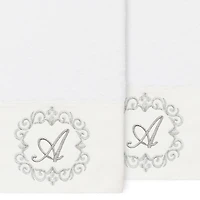 Linum Home Textiles Monica Silver 2-pc. Embellished Hand Towel